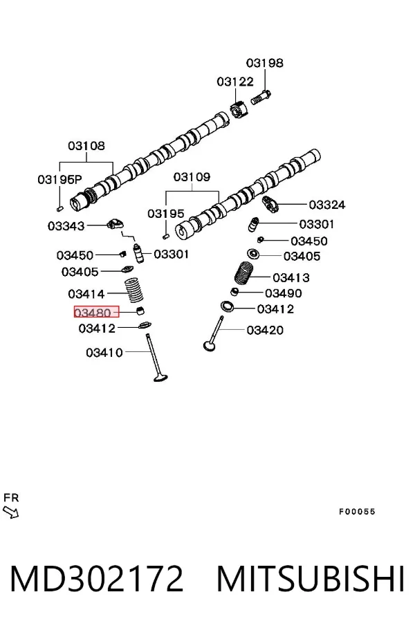 Retén de válvula de admisión MD302172 Mitsubishi