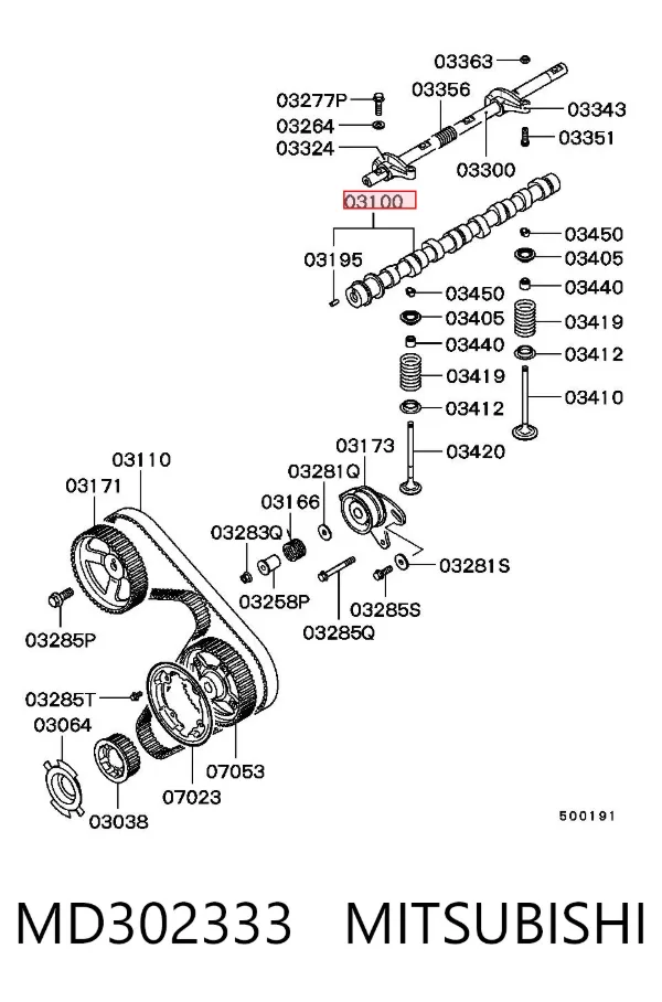 Árboles de levas MD302333 Mitsubishi