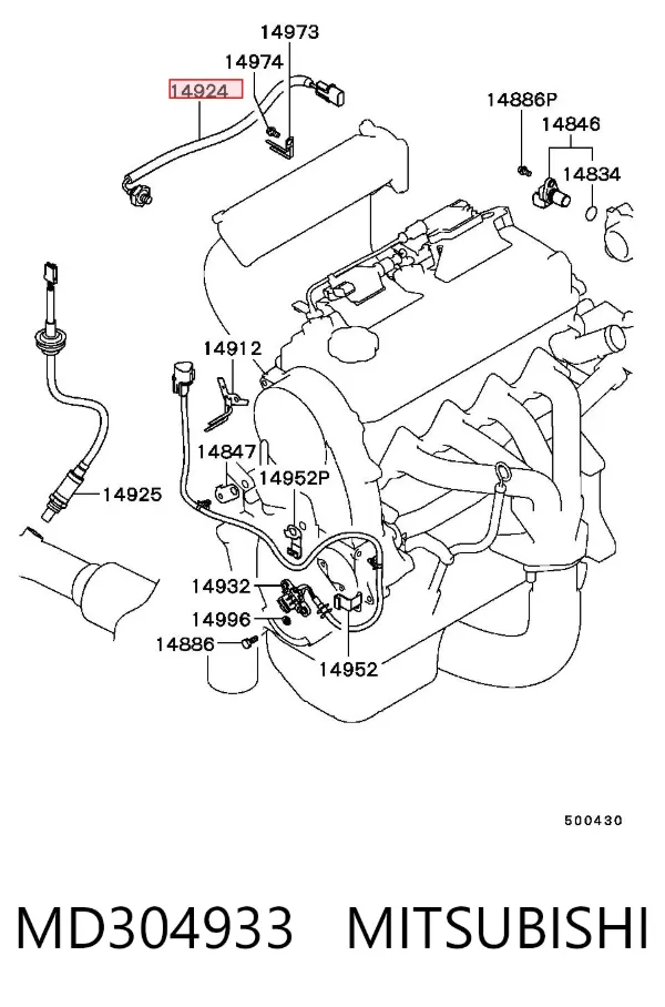 Sensor de detonacion MD304933 Mitsubishi