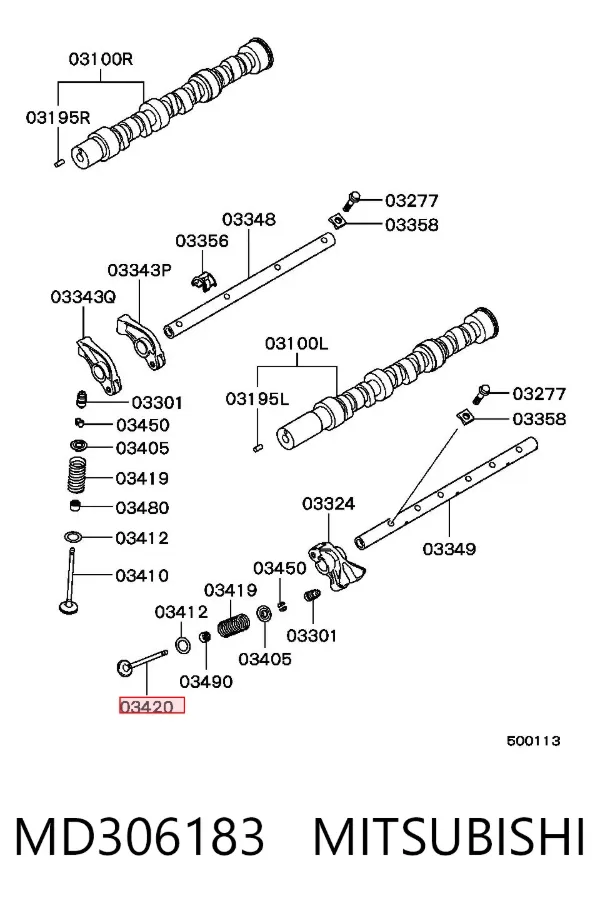 Válvula escape MD306183 Mitsubishi