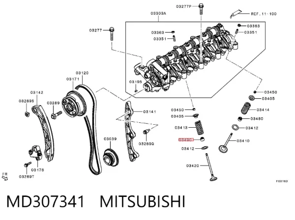 Retén de válvula de escape MD307341 Mitsubishi