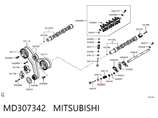 Retenes de válvulas MD307342 Mitsubishi