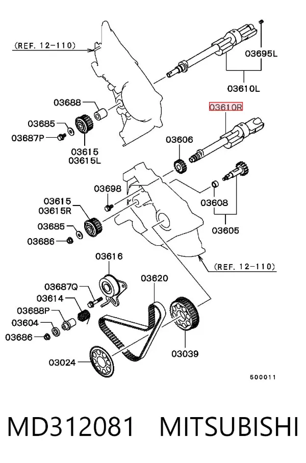 Eje de equilibrado MD312081 Mitsubishi