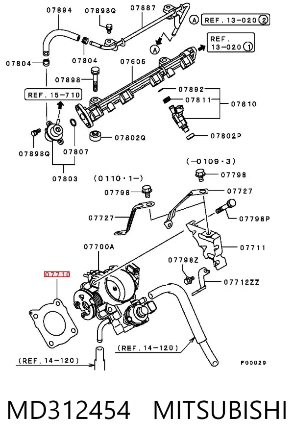 Junta cuerpo mariposa Mitsubishi Lancer IV