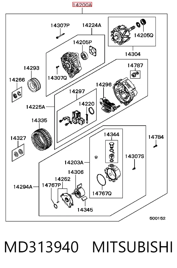 Alternador MD313940 Mitsubishi