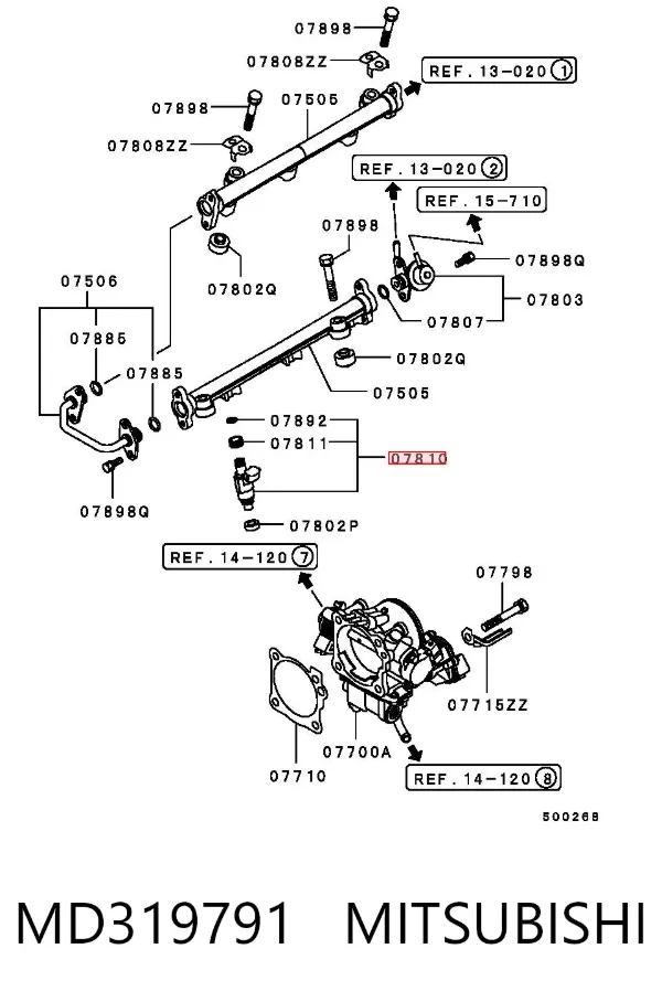 Inyector MD319791 Mitsubishi