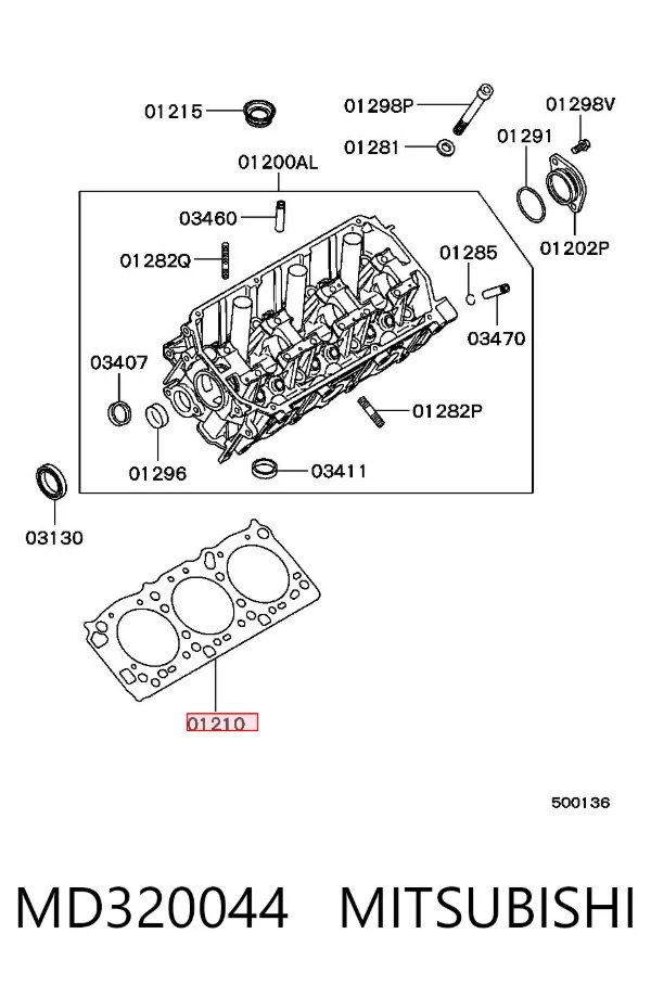 Junta de culata MD320044 Mitsubishi