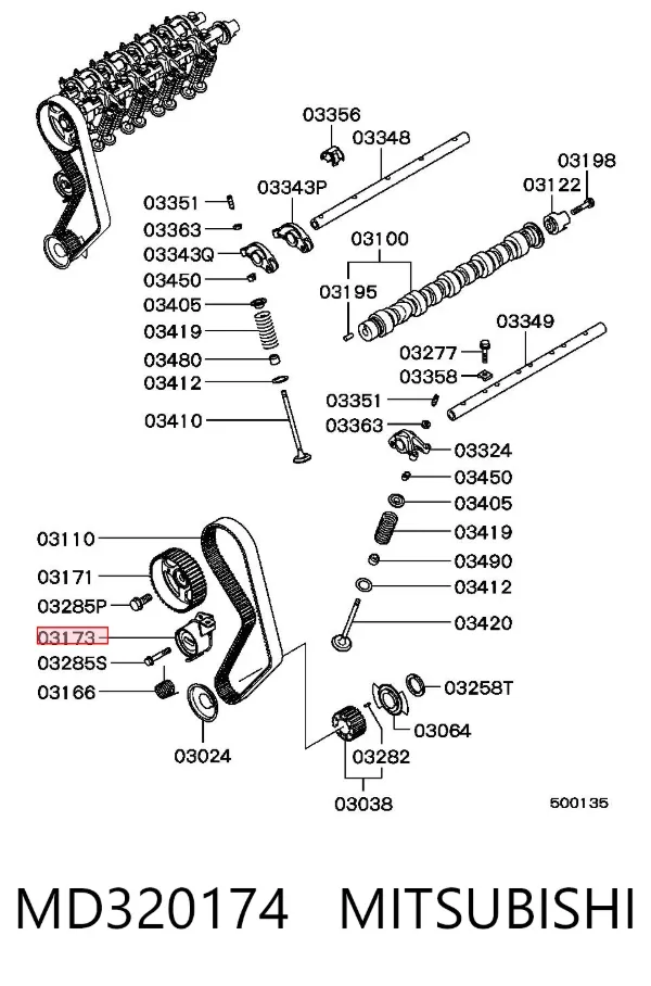 Tensor correa distribución MD320174 Mitsubishi