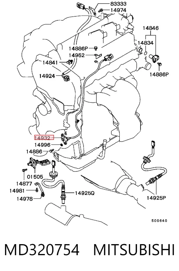 Sensor de cigüeñal MD320754 Mitsubishi