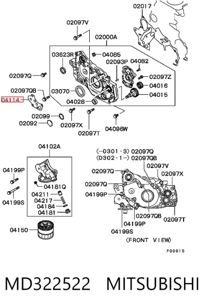 Junta del adaptador del filtro de aceite MITSUBISHI MD322522