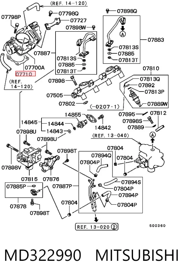 Junta cuerpo mariposa MD322990 Mitsubishi