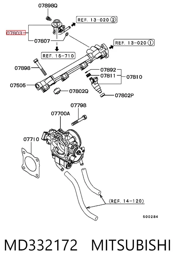 Regulador de presión de combustible MD332172 Mitsubishi