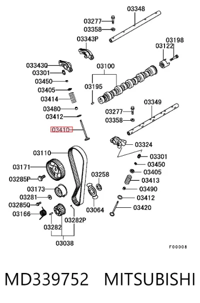Válvula de admisión MITSUBISHI MD339752