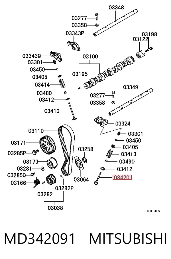 Válvula escape MD342091 Mitsubishi