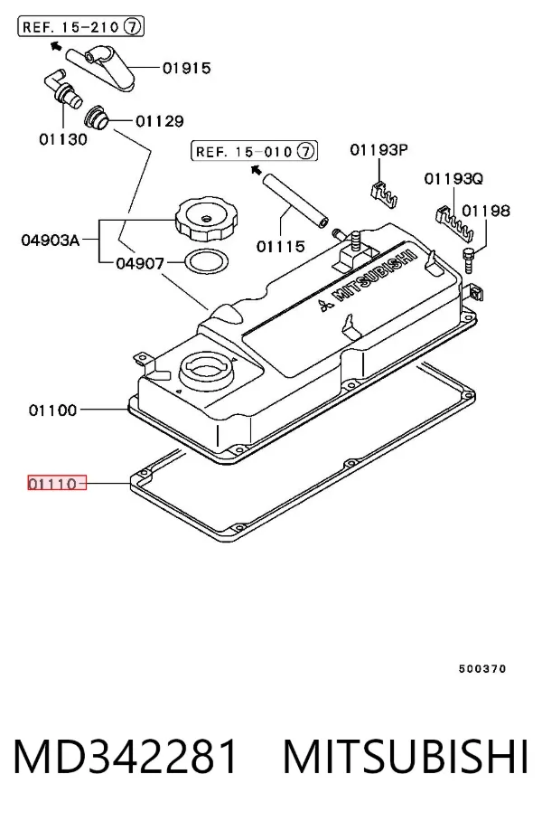 Junta tapa de balancines MD342281 Mitsubishi