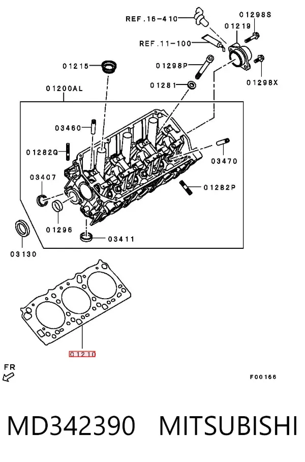 Junta de culata MD342390 Mitsubishi