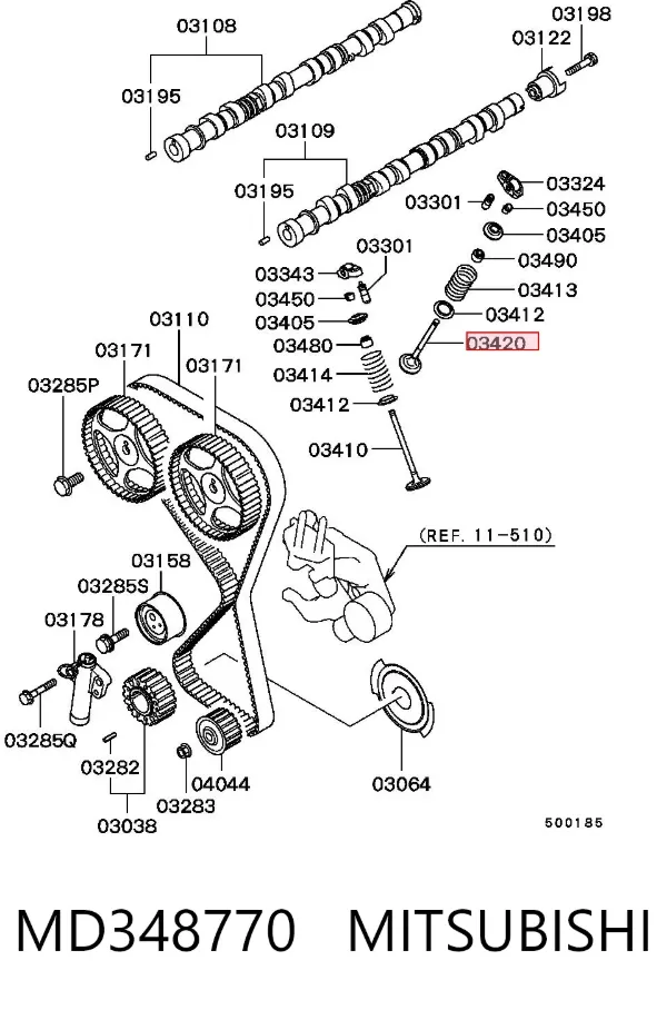 Válvula escape MD348770 Mitsubishi