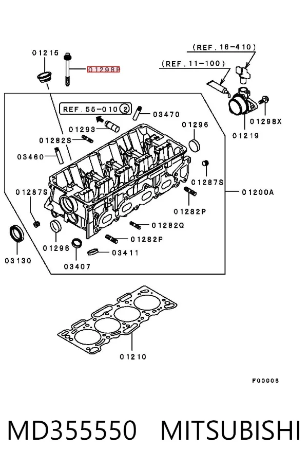 Tornillo culata MD355550 Mitsubishi
