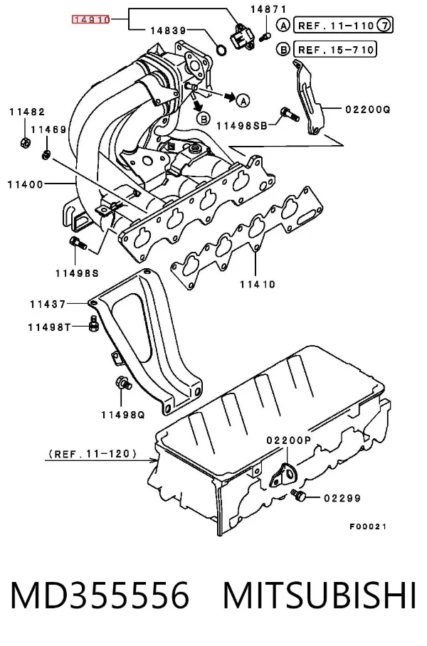 Sensor de presión del colector de admisión MD355556 Mitsubishi