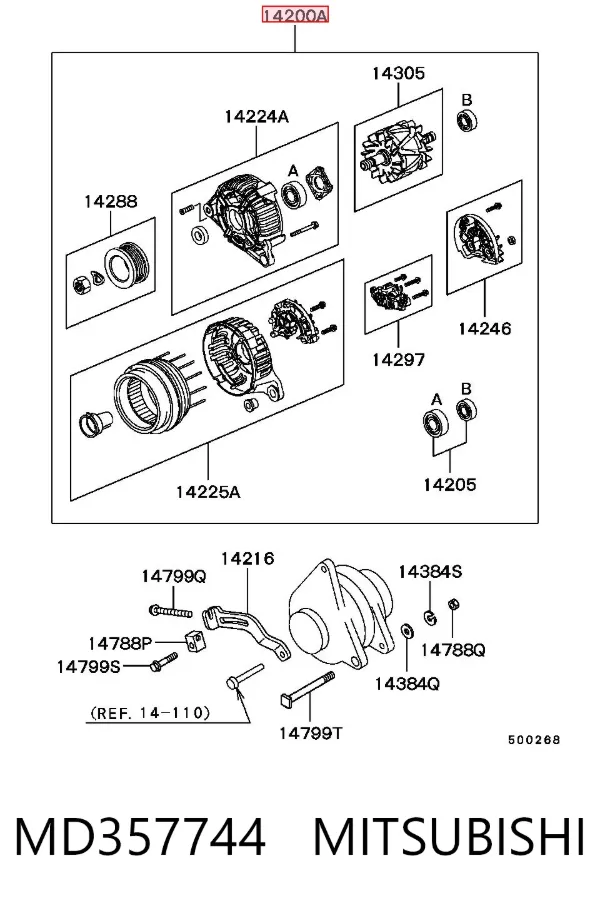 Alternador MD357744 Mitsubishi