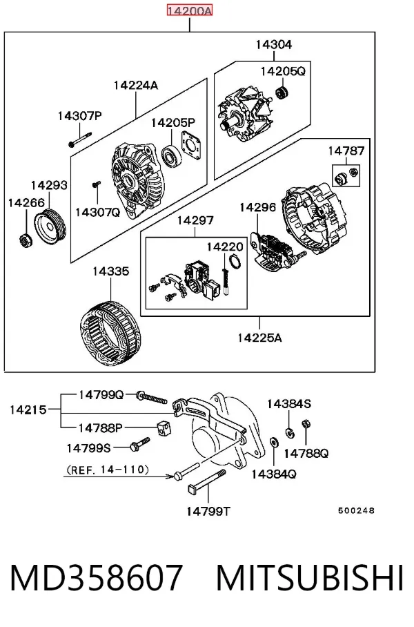 Alternador MD358607 Mitsubishi