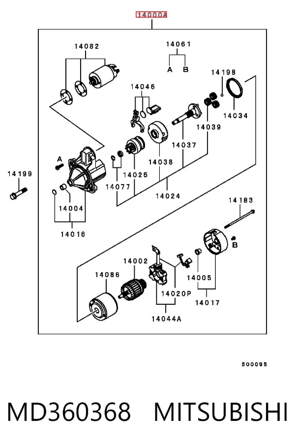 Motor de arranque MD360368 Mitsubishi