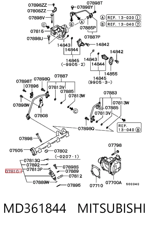 Inyector MD361844 Mitsubishi