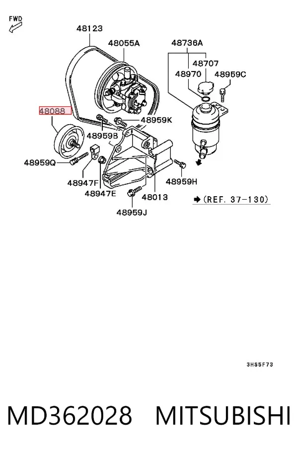 Polea tensora correa poli V MD362028 Mitsubishi