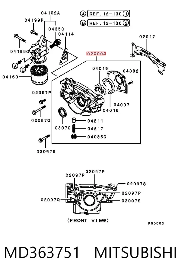 Bomba De Aceite MD363751 Mitsubishi