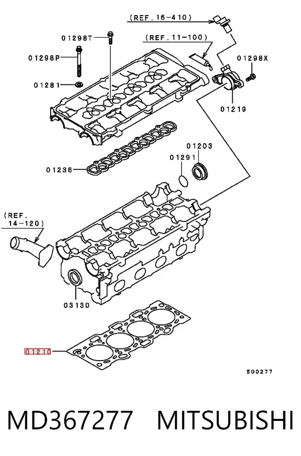 Junta de culata MD367277 Mitsubishi