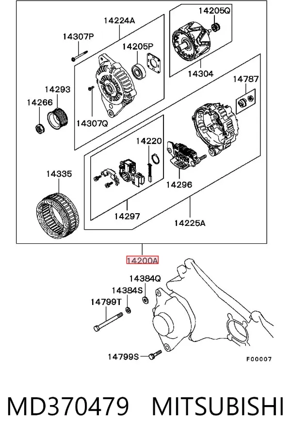 Alternador MD370479 Mitsubishi