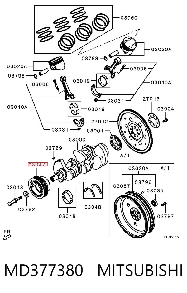 Polea de cigüeñal MD377380 Mitsubishi