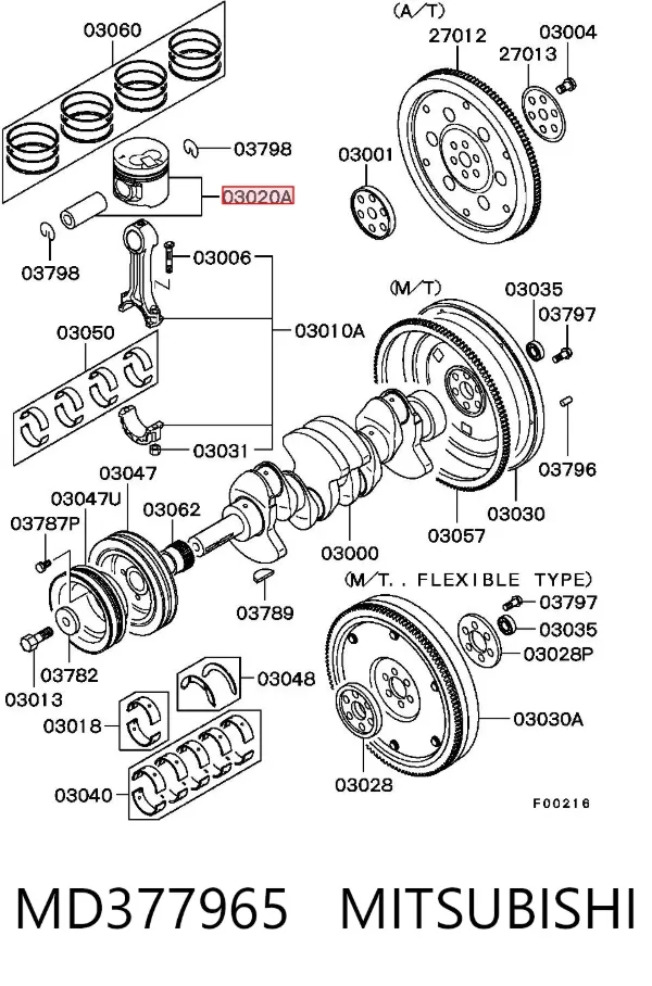 Pistón MD377965 Mitsubishi
