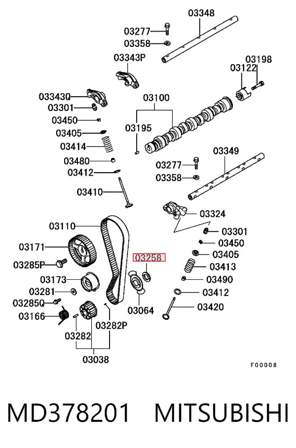 Arandela de cigüeñal MD378201 Mitsubishi