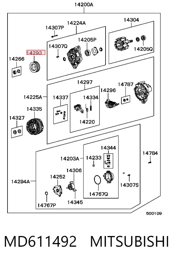 Polea alternador Hyundai Galloper JK