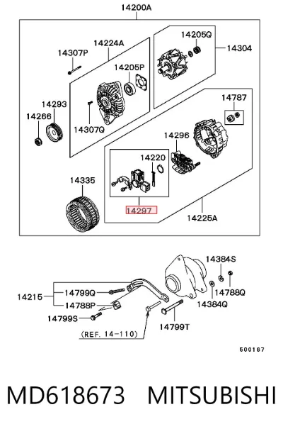 Buje del alternador MITSUBISHI MD618673