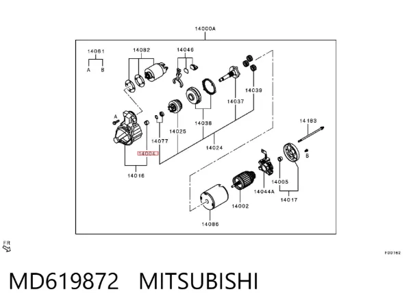 Buje de arranque MD619872 Mitsubishi