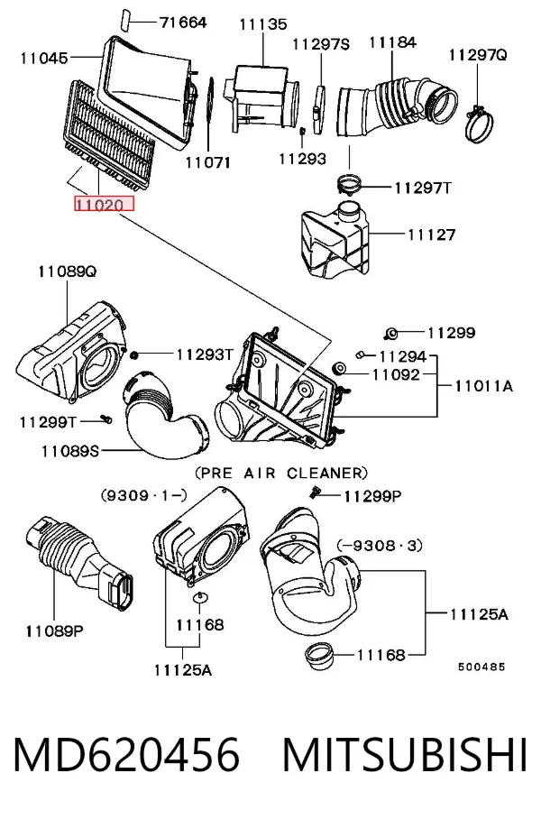 Filtro de aire MD620456 Mitsubishi