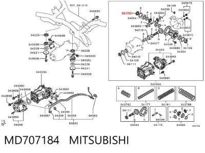 Retén del semieje delantero MITSUBISHI MD707184