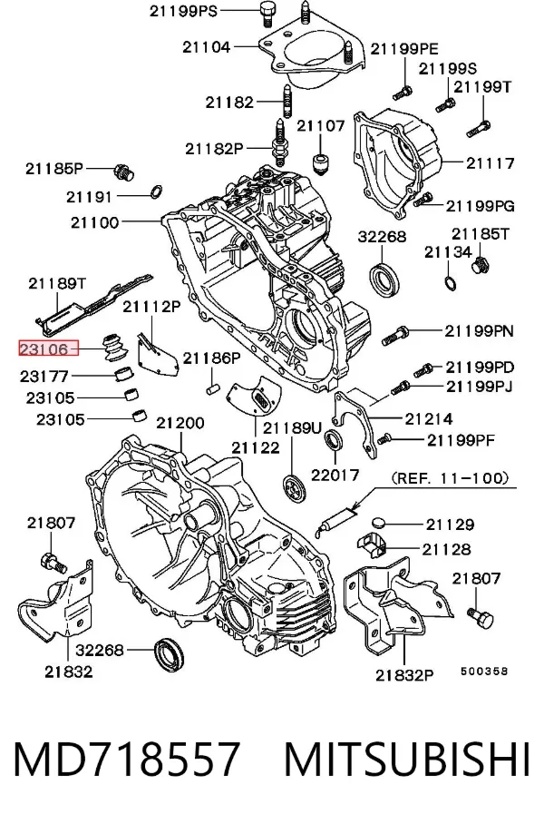 Fuella palanca de cambios MD718557 Mitsubishi