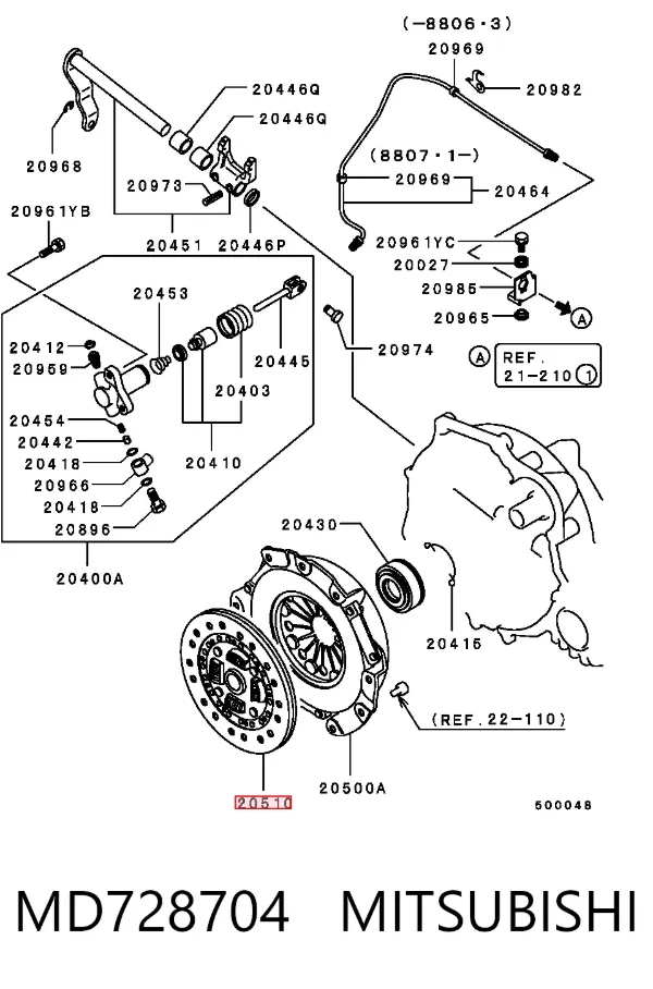 Disco de embrague MD728704 Mitsubishi