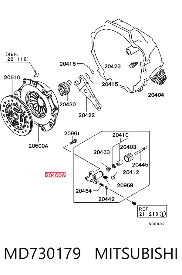 Bombin de embrague MD730179 Mitsubishi