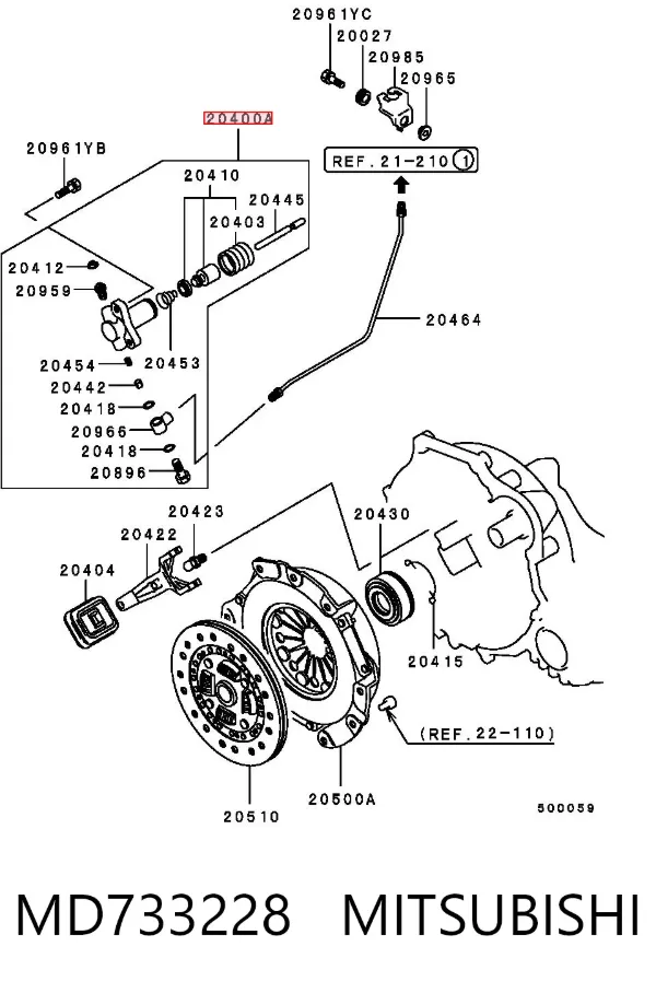 Bombin de embrague MD733228 Mitsubishi