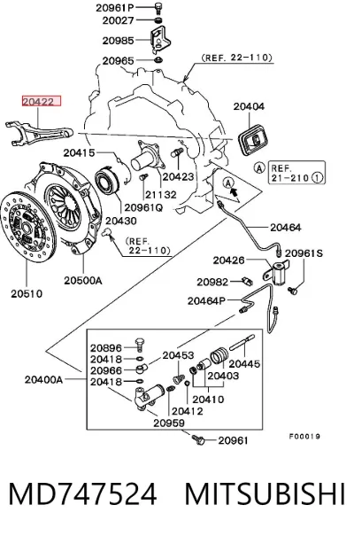 Horquilla de embrague MITSUBISHI MD747524