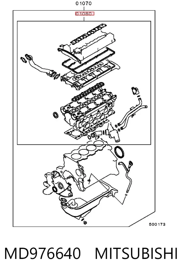 Juego de juntas superiores de motor MD976640 Mitsubishi