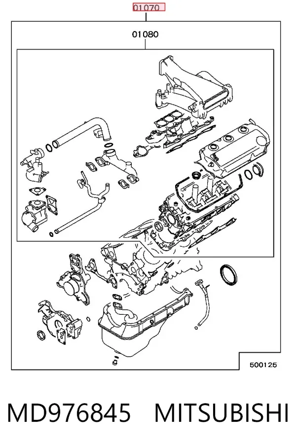 Juego de juntas para motor MD976845 Mitsubishi