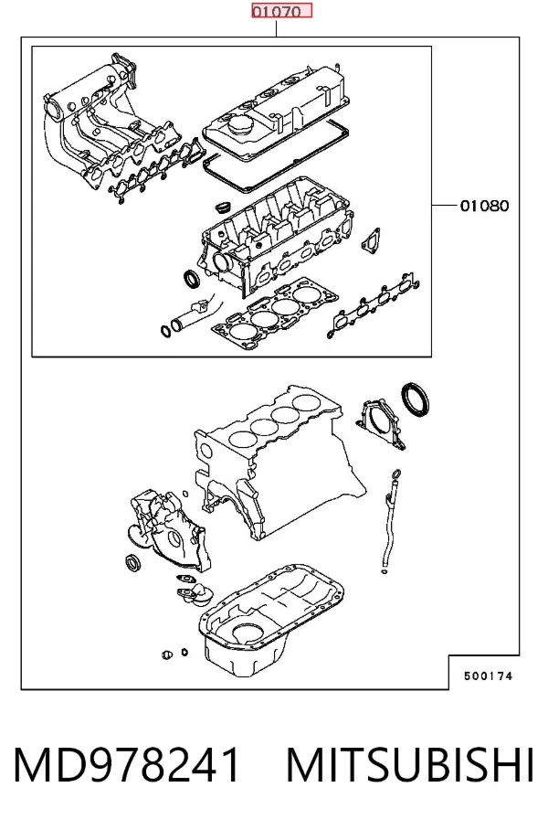 Juego de juntas para motor MD978241 Mitsubishi
