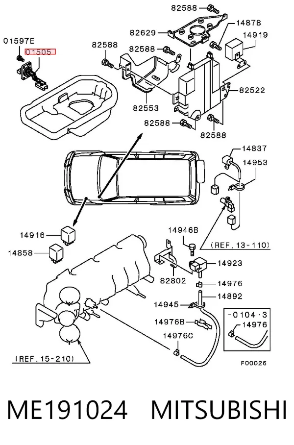 Sensor de nivel de aceite ME191024 Mitsubishi