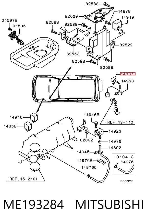 Sensor de cigüeñal ME193284 Mitsubishi