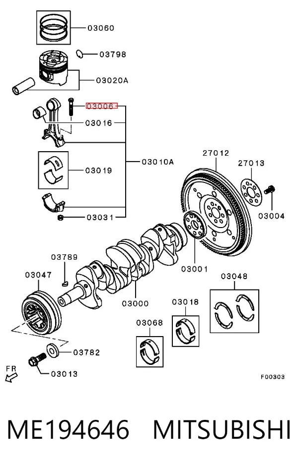 Tornillo de biela ME194646 Mitsubishi